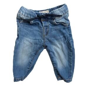 ZARA Baby Jeans Denim Drawstring Infant Blue Size 6-9 months